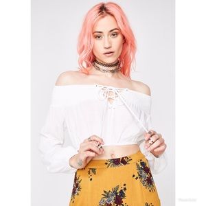 NWT Dolls Kill Adventure Seeker Lace Up Top